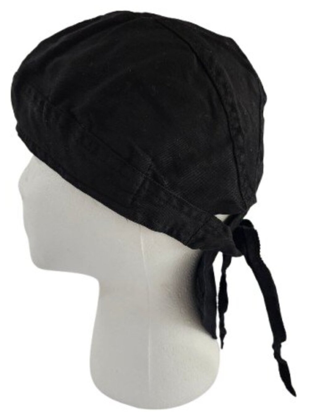 Vega Biker Doo Rag Head Wrap Black Fitted Adjustable Tie Back